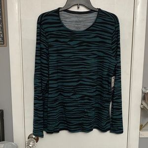 Nine West Soft Spun Zebra print long sleeve shirt